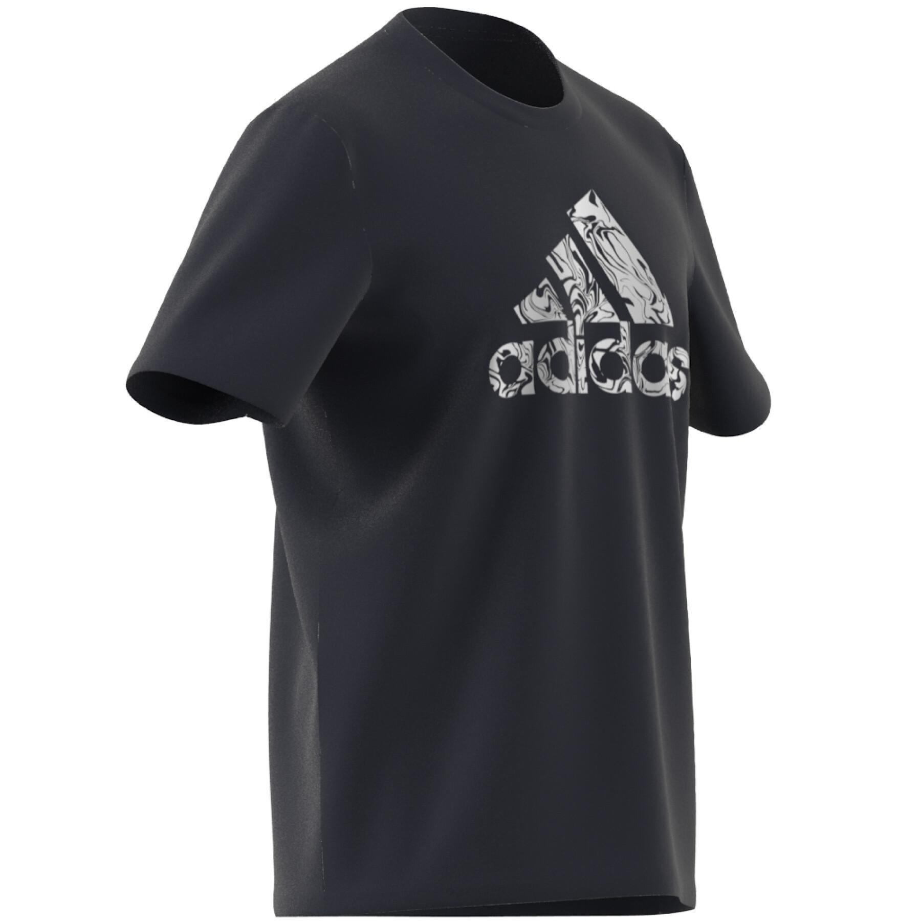 T-shirt grafica con stemma sportivo in alluminio liquido adidas