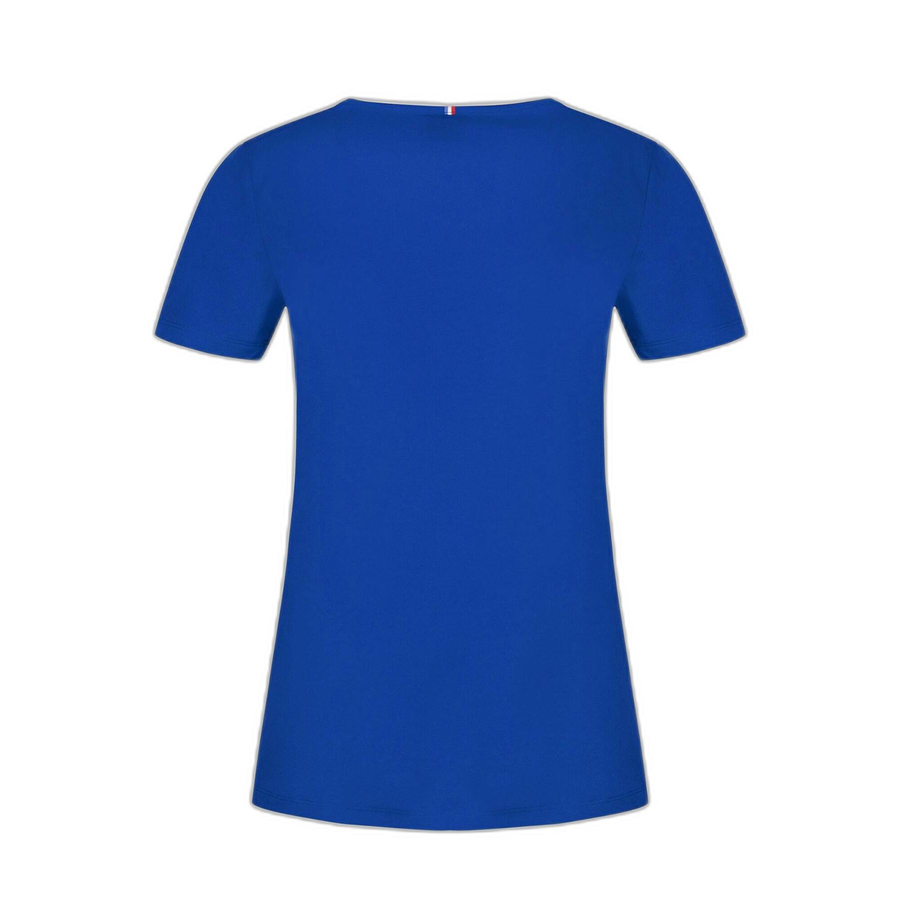 T-shirt donna a maniche corte con scollo a V Le Coq Sportif Ess N°1