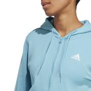 Sweatshirt felpa con cappuccio in pile full zip da donna adidas Essentials
